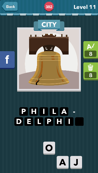A gold bell with a crack in it|City|icomania answers|icomania